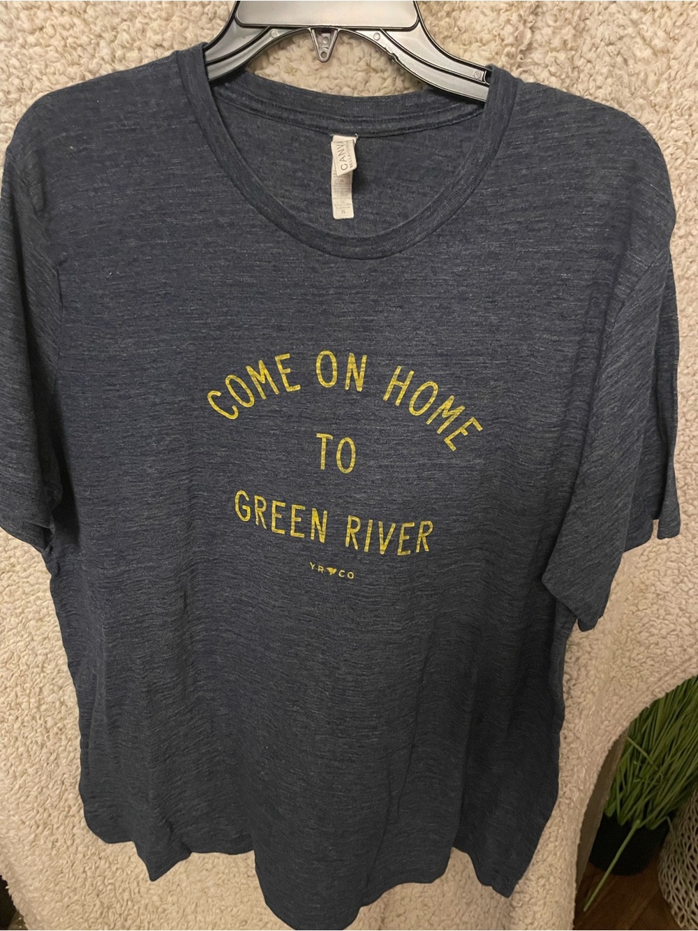 Men’s XL blue crew neck tee with Come On Home To Green River #CCR #classicrock